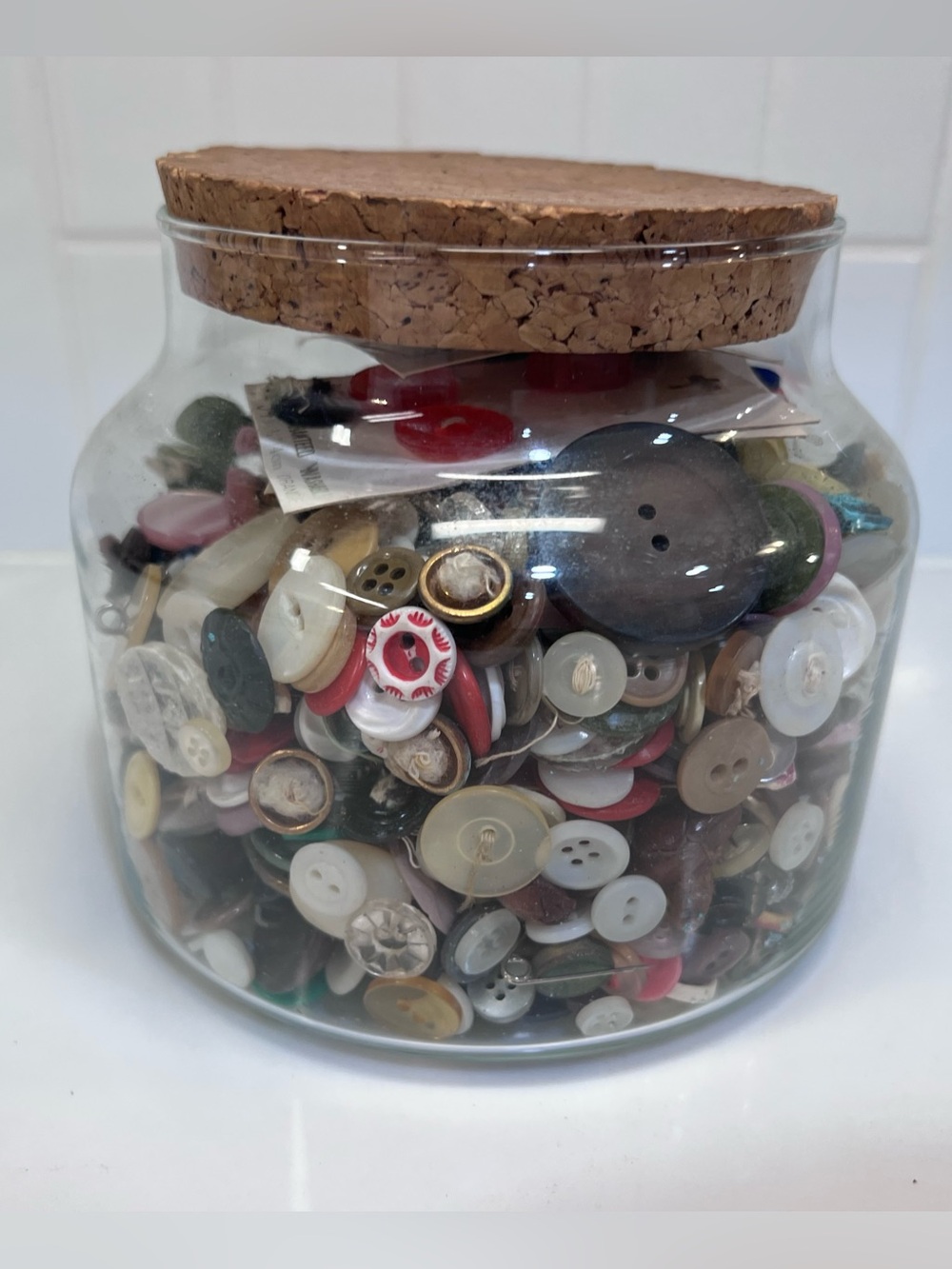 Vintage Button Lot In A Glass Jar